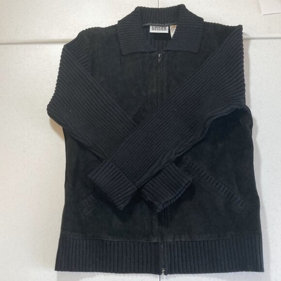 Chico's Design - Black Polyester and Leather Zippered Jacket - RN 79984 - Picture 5 of 10